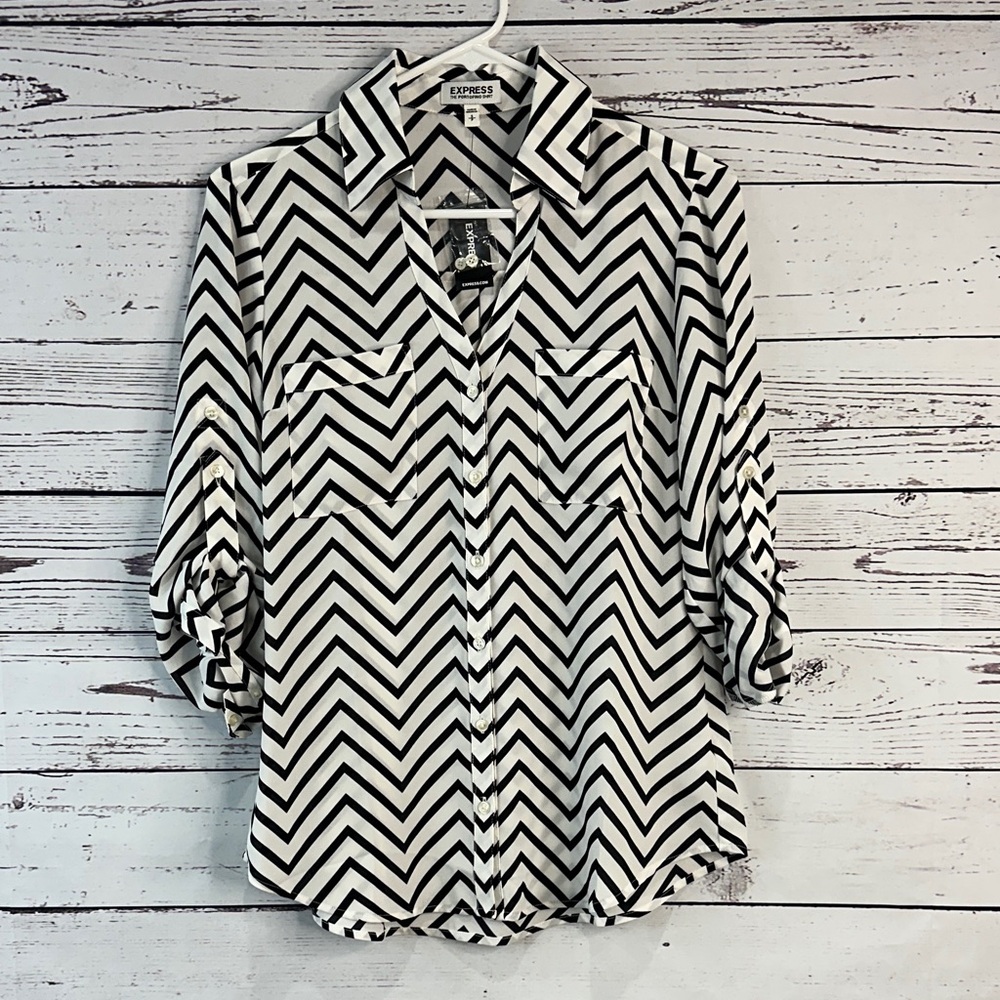 Express Monochrome Chevron Shirt